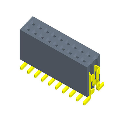 1.00mm排母 双排 SMT（带柱/夹持盖）